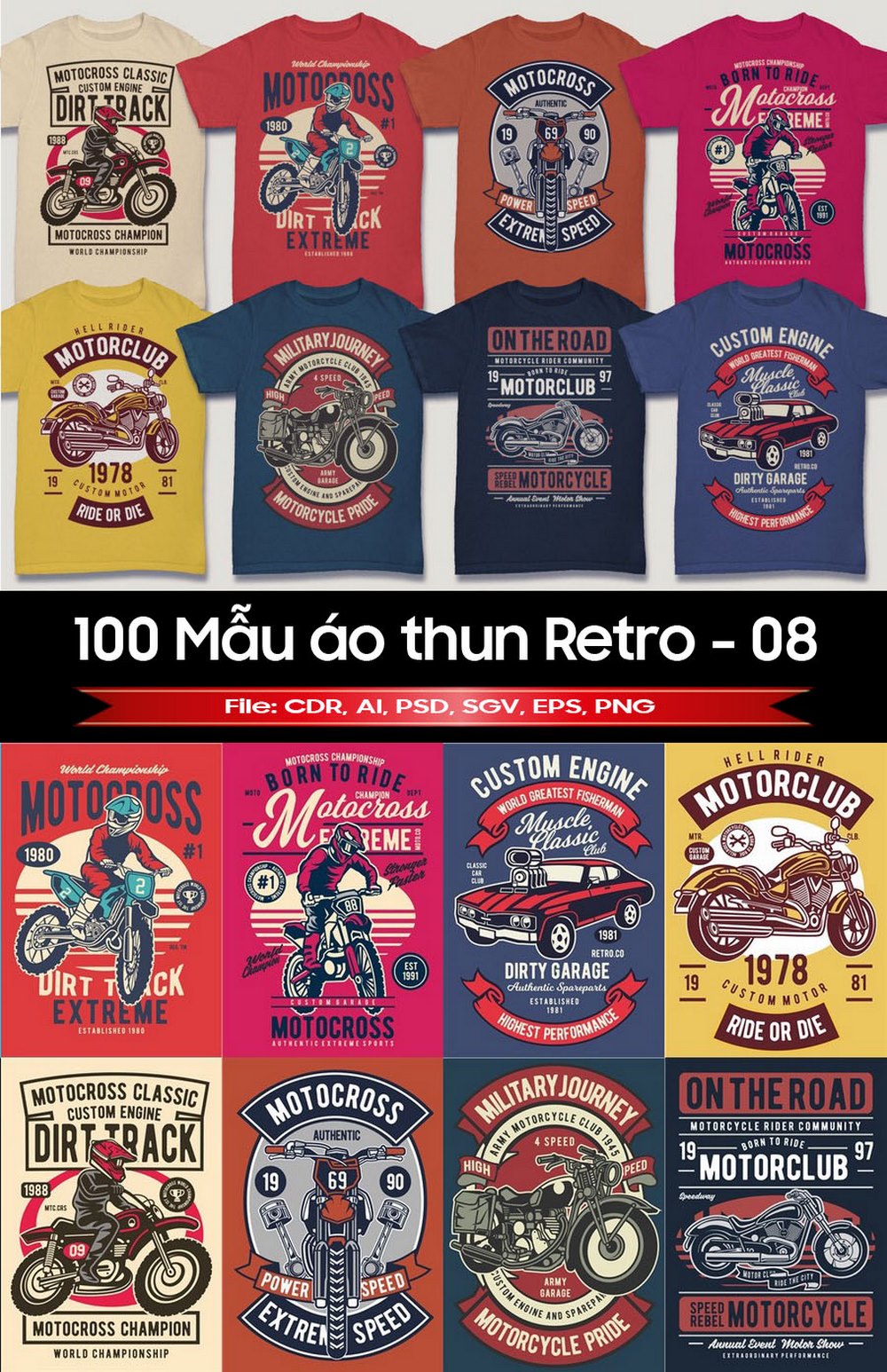 100 Mẫu thiết kế áo thun hoạt Retro 2022 phần 08