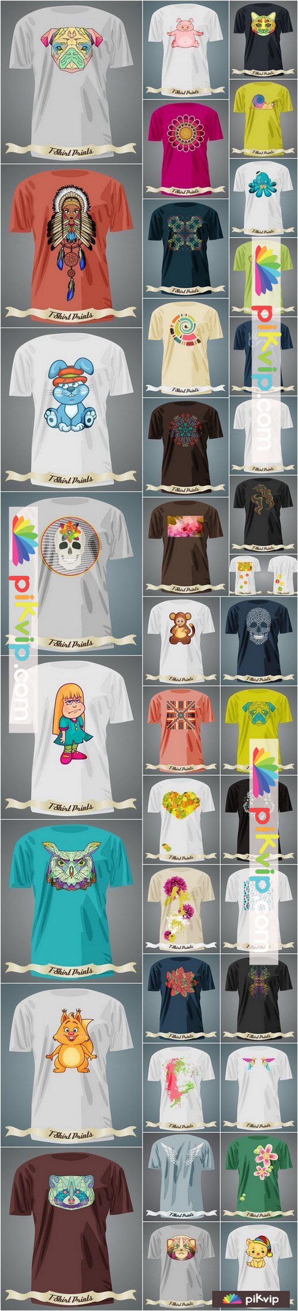 T-Shirts Design 6 Set of 38xEPS Professional Vector Stock