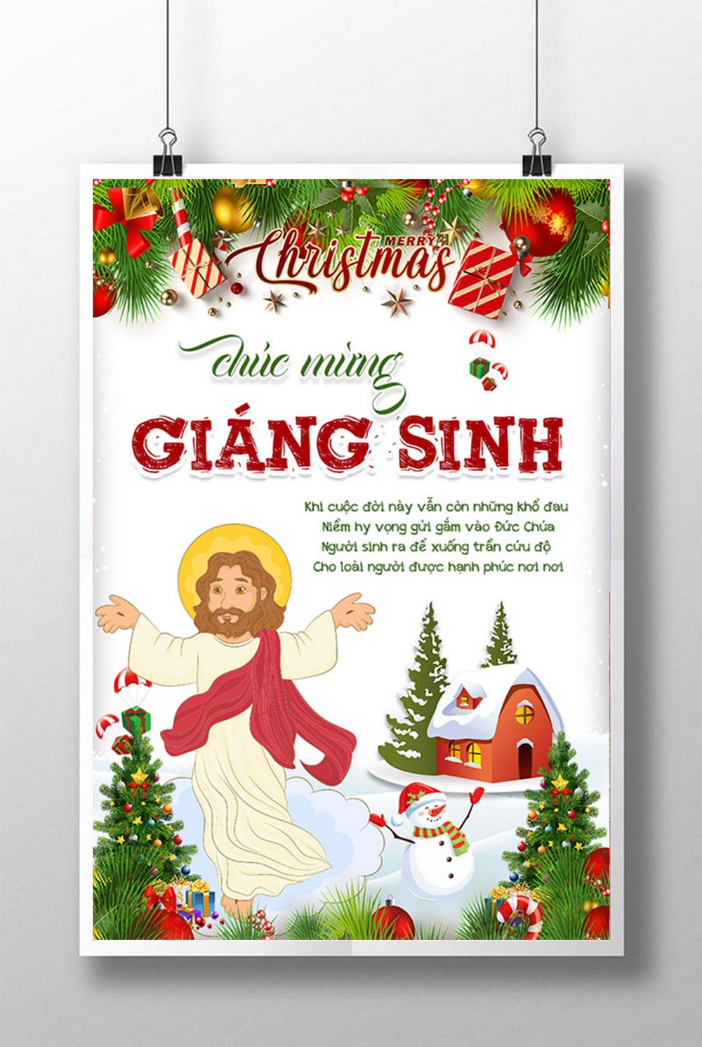 Poster Chúc Mừng Giáng Sinh Noel Merry Christmas
